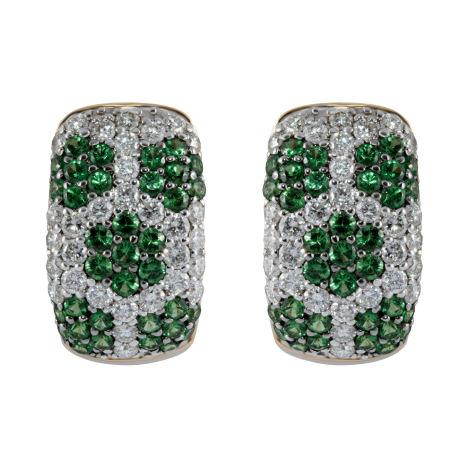 Серьги с бриллиантами и зелёными гранатами | фото 1